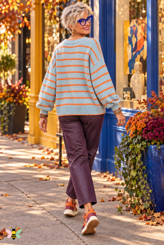 Gallery Walk Contrast-Stripe Cardigan