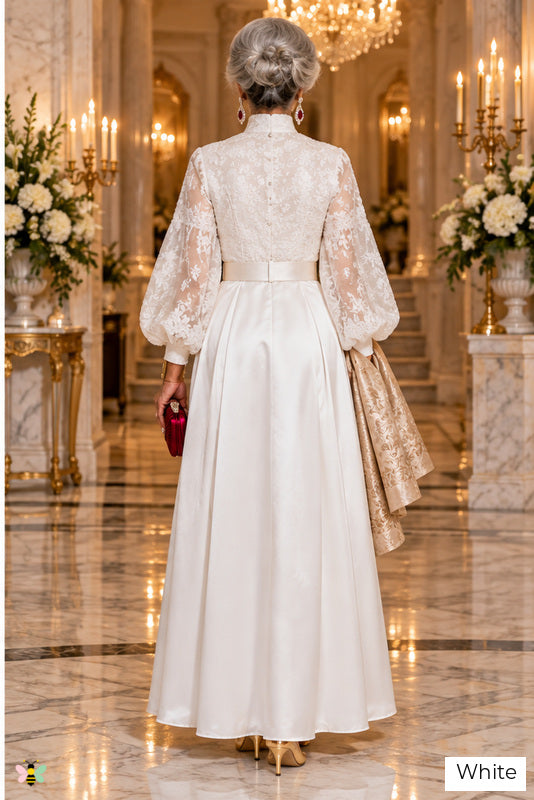 The Palazzo Heirloom Lace Gown | White | back