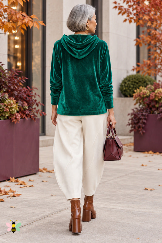 Jewel Tone Autumn Luxe Velvet Hoodie