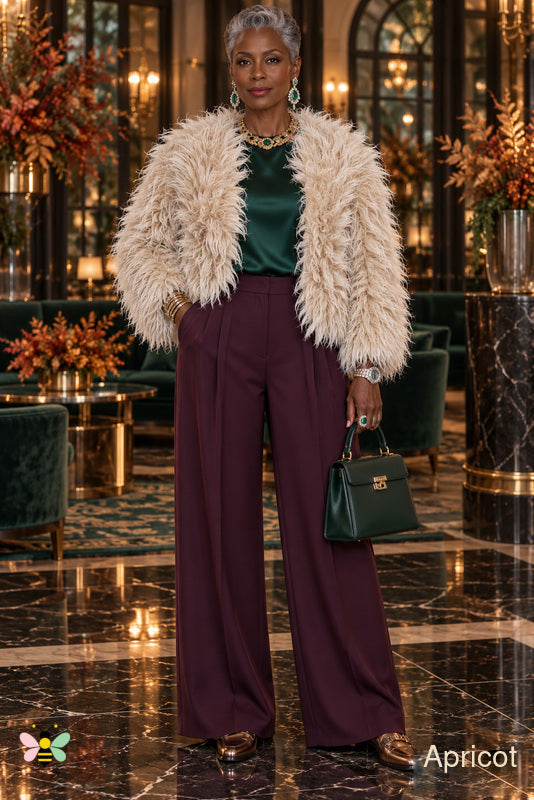 Jet Set Shag Jacket | Apricot | photo