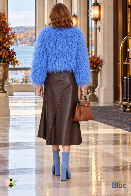 Jet Set Shag Jacket | Blue | back