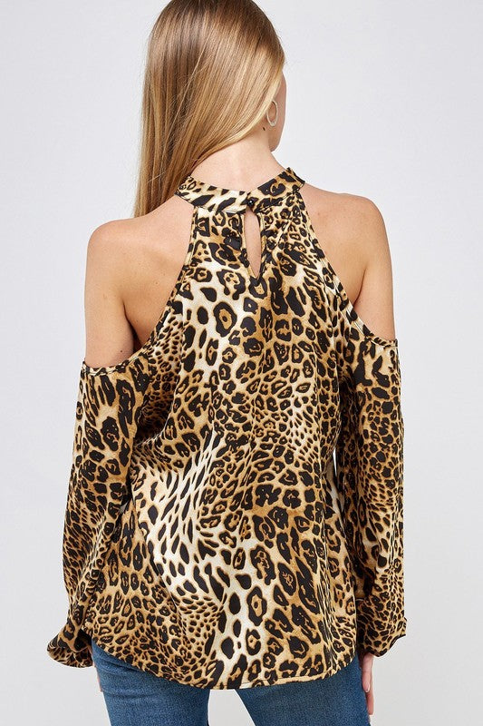 Halter Neck Leopard Print Top