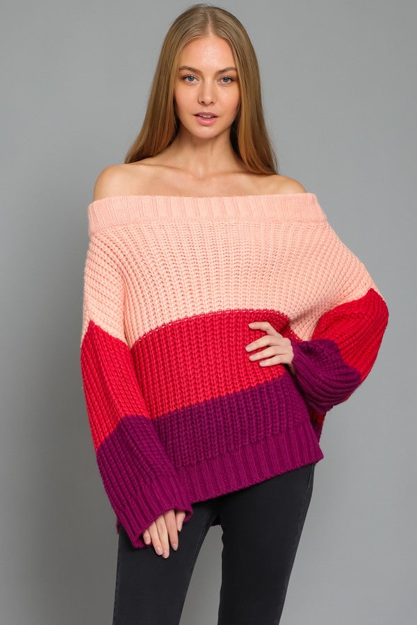 Off Shoulder Sweater Top