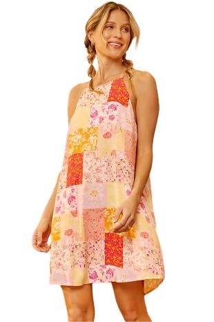 Sleeveless Patchwork Dress