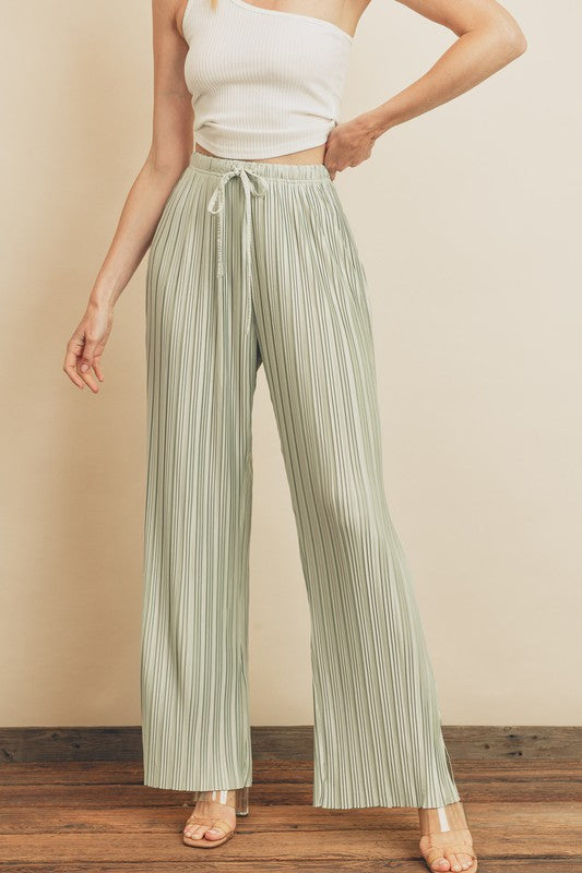 Vibe Check Wide Leg Pleated Pants