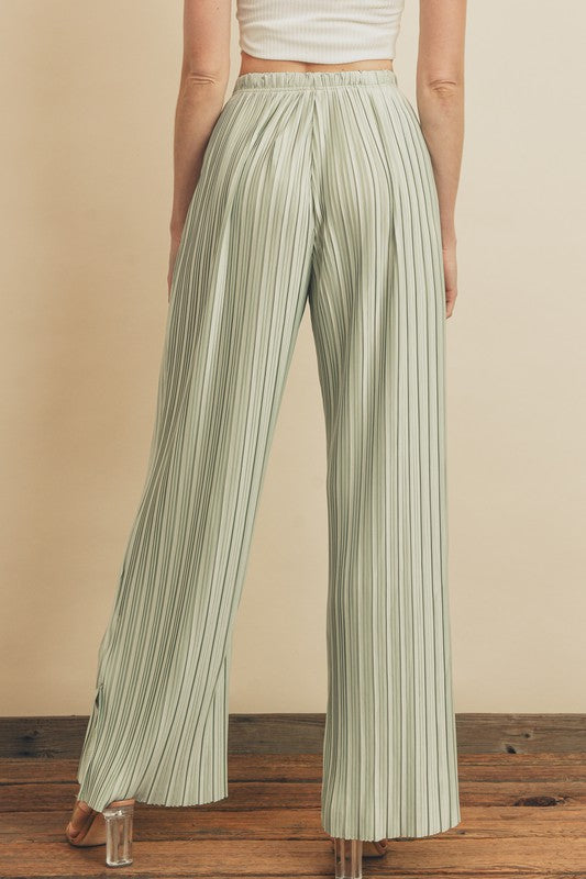 Vibe Check Wide Leg Pleated Pants