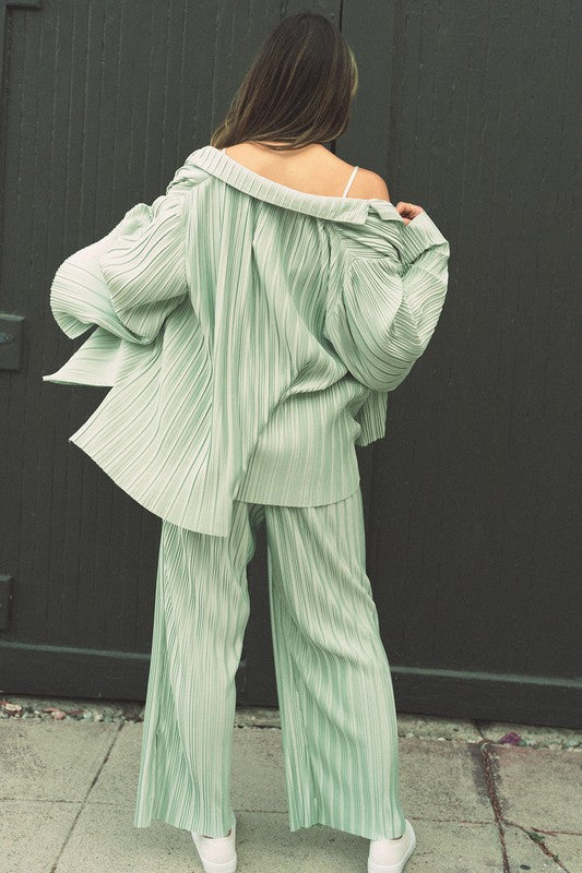Vibe Check Pleated Shirt