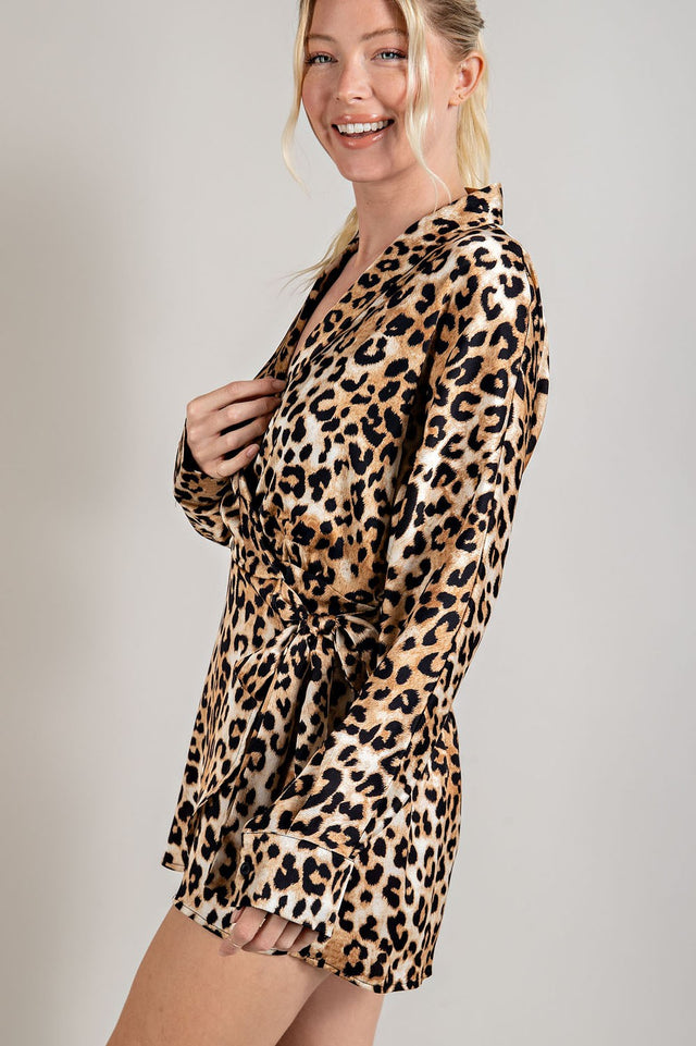 Leopard Wrap Style Romper