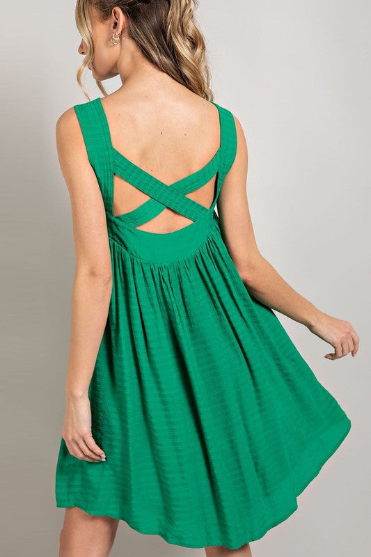 Cross Open Back Mini Dress