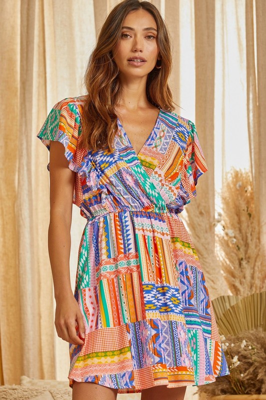 Patchwork Print Dress
