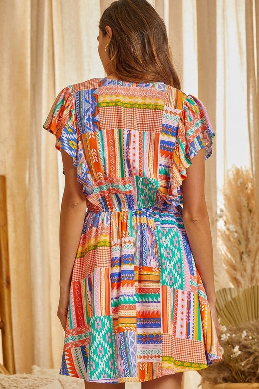 Patchwork Print Dress