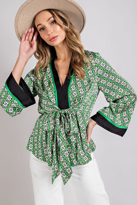 V Neck Tie Top