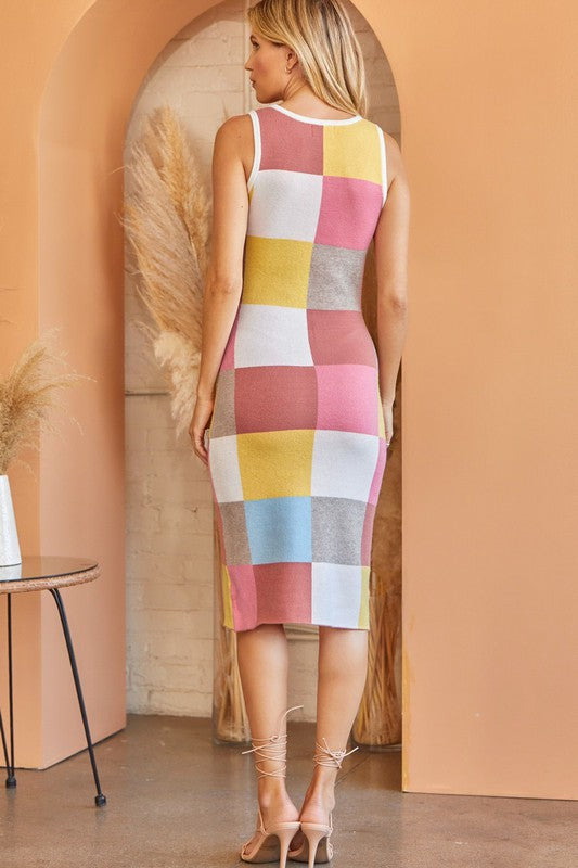 Knit Color Block Dress