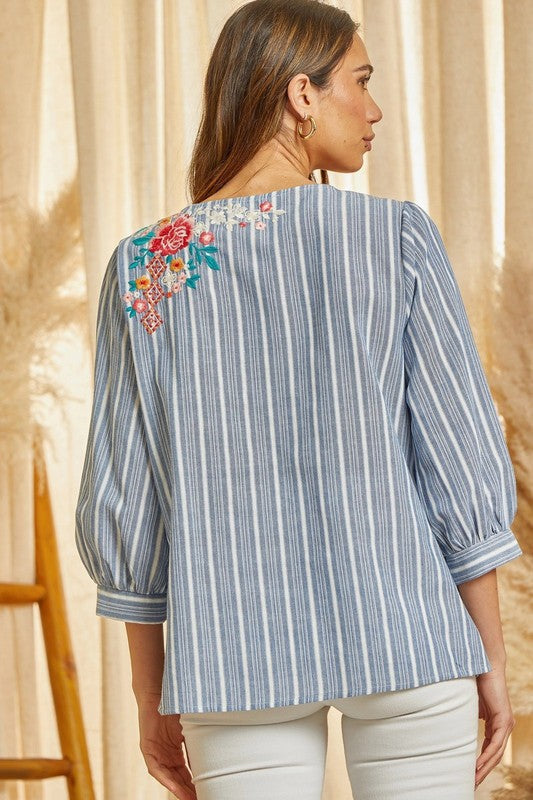 Woven Stripe Top