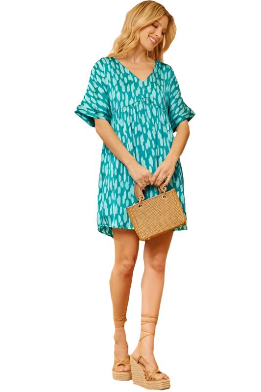 Emerald Print Dress