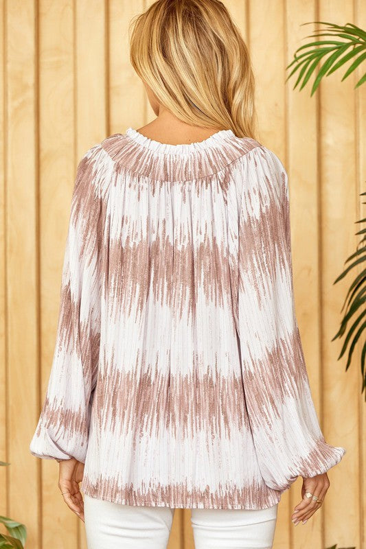 Woven A Line Print Top