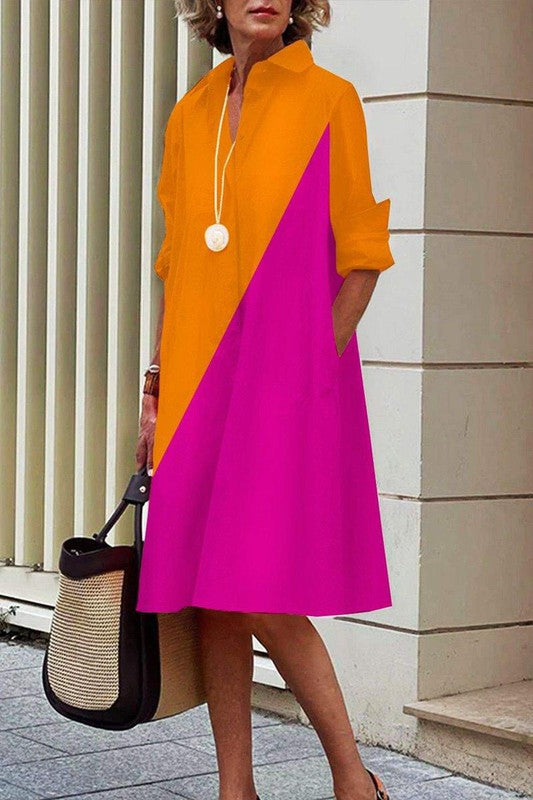 Casual A-Line Shirt Dress