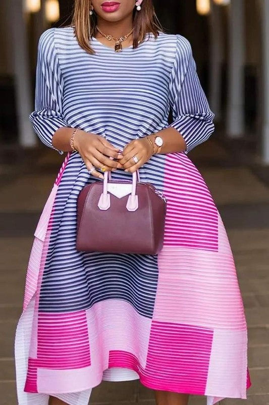 Color Block Striped Dress