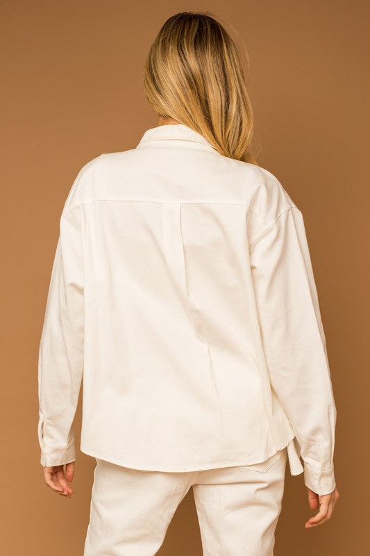 Loose Fit Shirt with Crystal Detailing