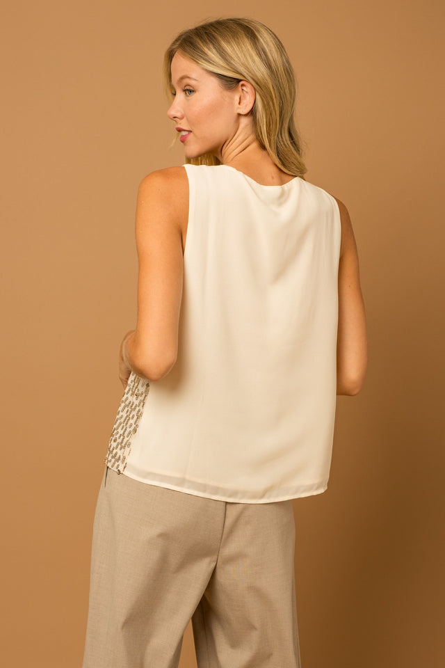 V-Neck Sequin Tank