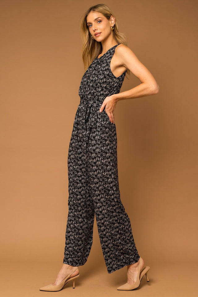 Sleeveless Belted Jumpsuit