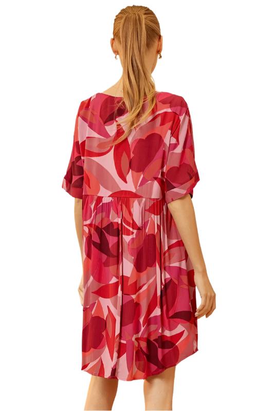 Floral Print V Neck Dress
