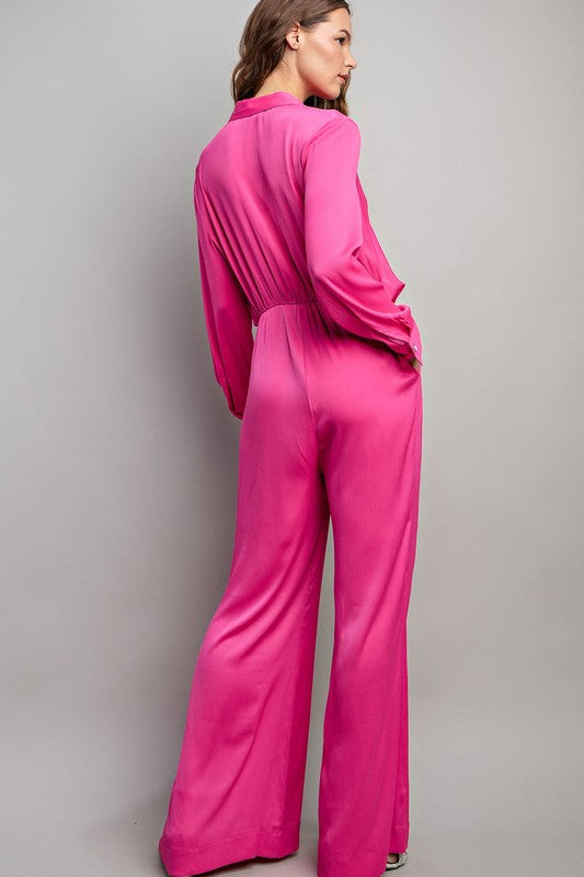 Tie Button Down Jumpsuit