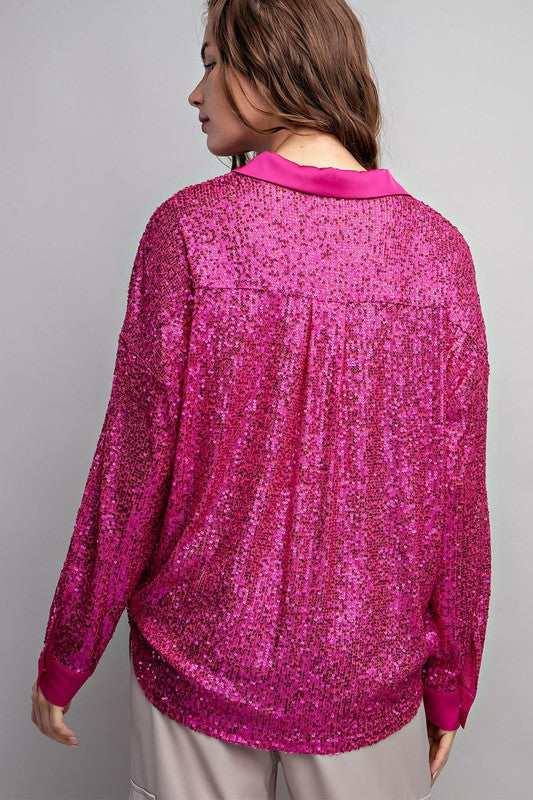 Glitter Button Down Shirt