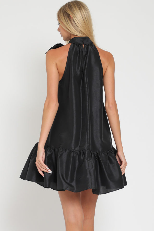 Sleeveless Tie Front Mini Dress