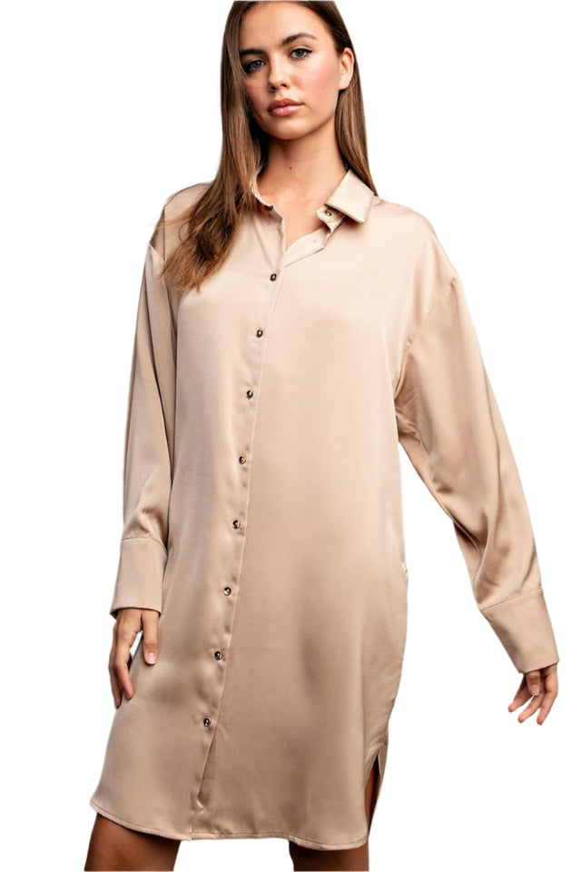 Button Front Mini Dress