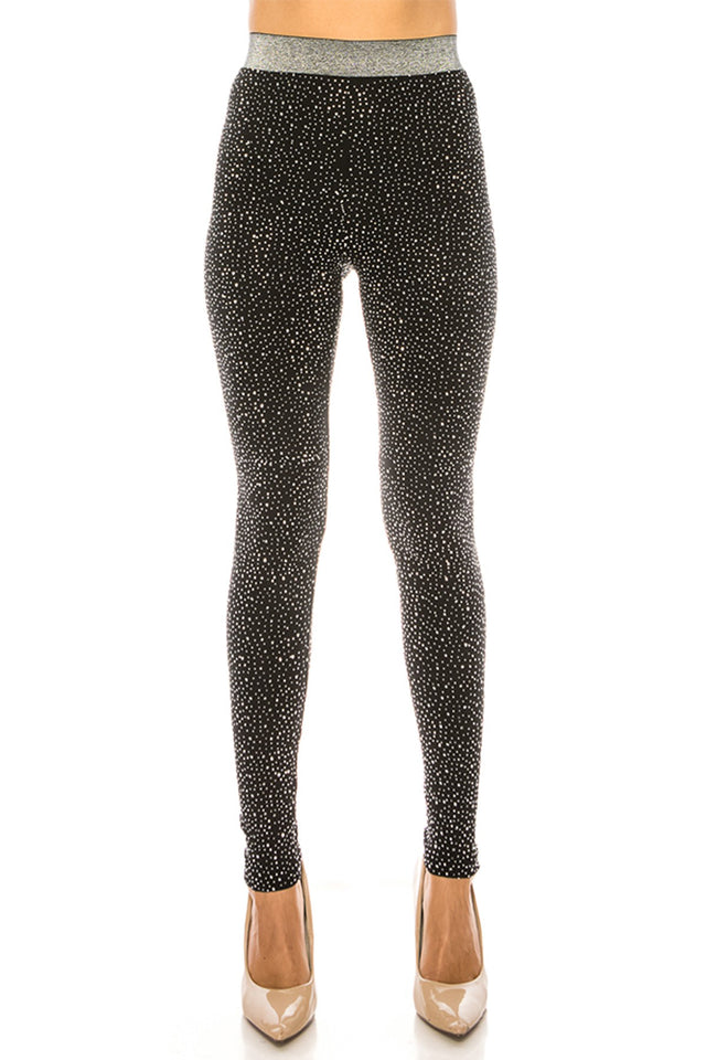 Rhinestone Pave Spandex Leggings