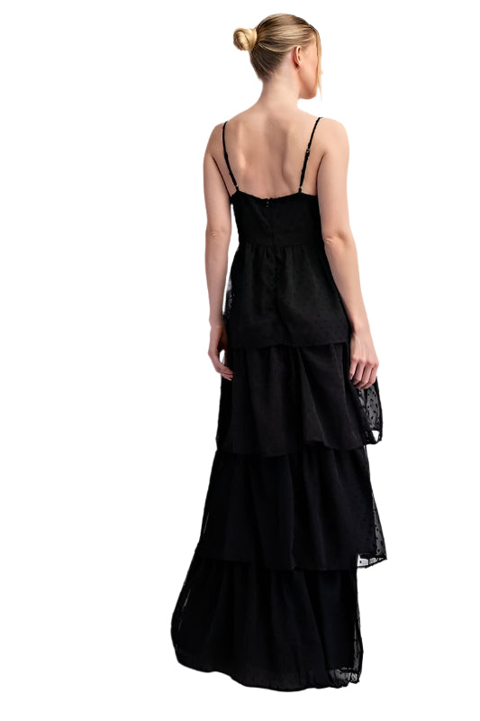 V-Neck Tiered Sleeveless Maxi Dress