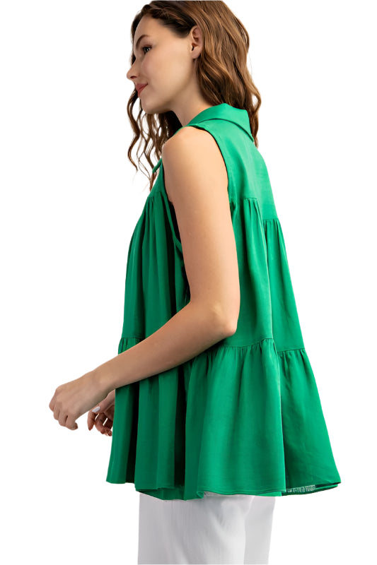 Soft Washed Tiered Sleeveless Top