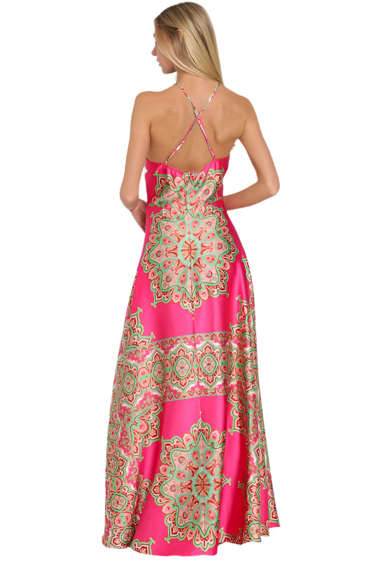 Halter Thin Adjustable Strap Maxi Dress