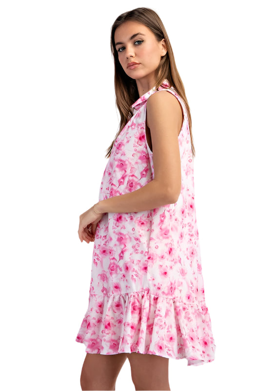 Floral Print Tiered Mini Dress