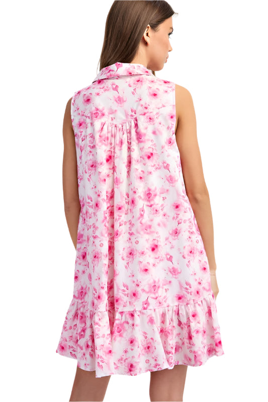 Floral Print Tiered Mini Dress
