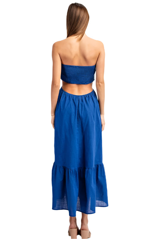 Smocked Open Back Mini Dress