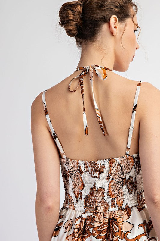 Printed Sleeveless Jumpsuit