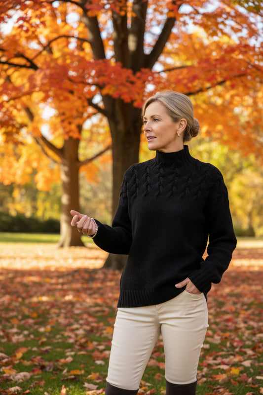 Mock Neck Knit Sweater