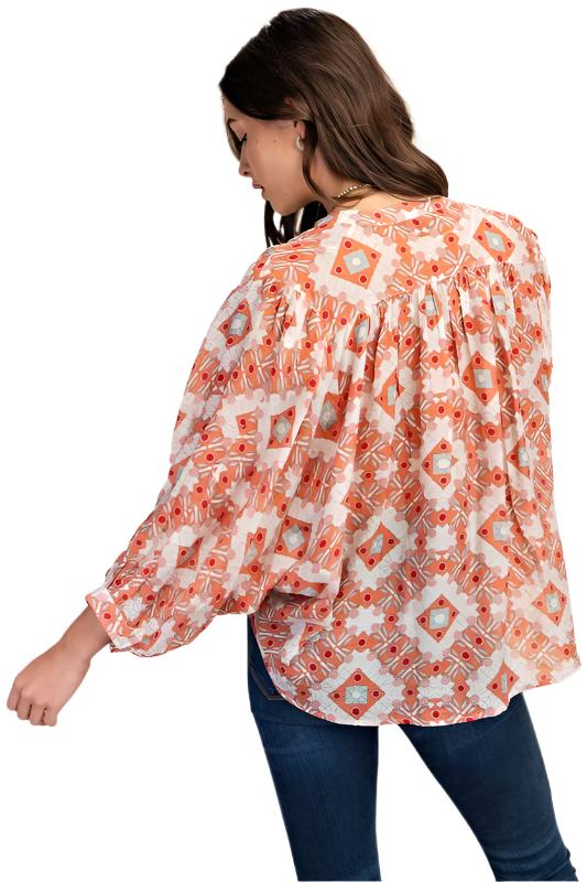 Printed Long Sleeve Top