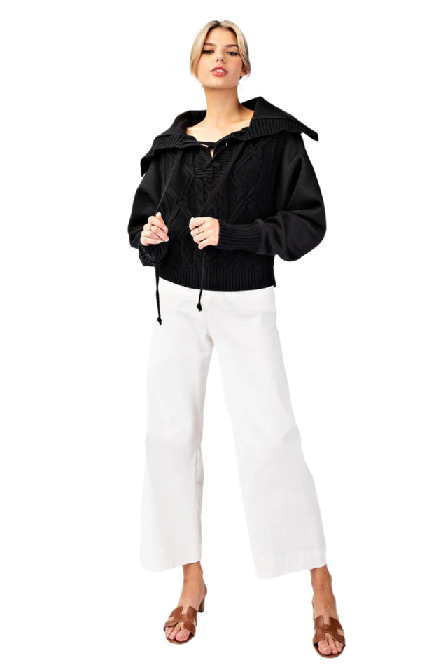 Sailor Cropped Sweater Top