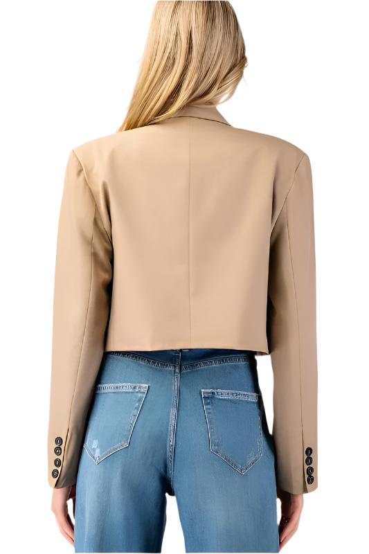 Cropped Double Button Jacket