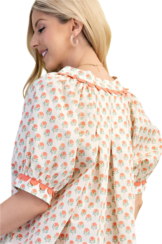 Floral Printed Loose Fit Top
