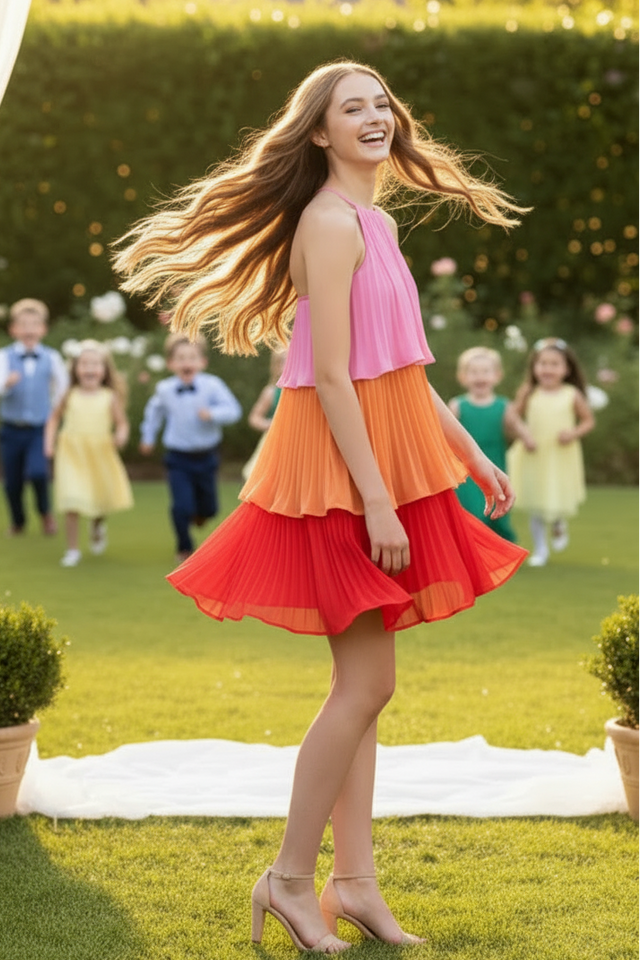 Multi Colored Halter Dress