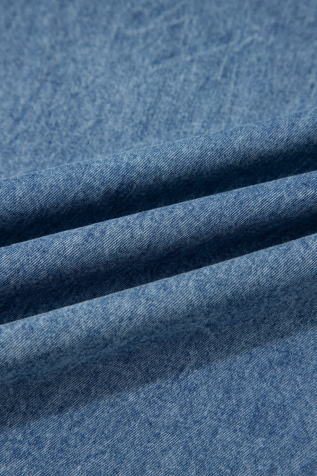 Tie V Denim Jumpsuit