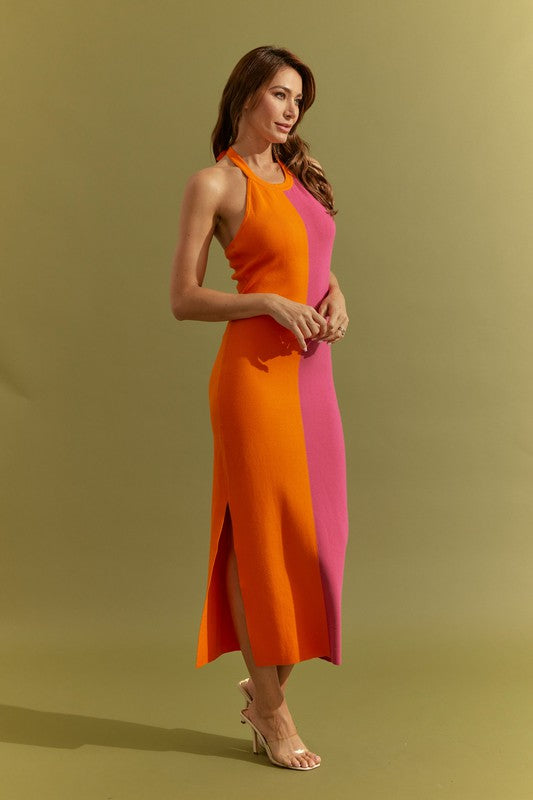 Knit Colorblock Maxi Dress