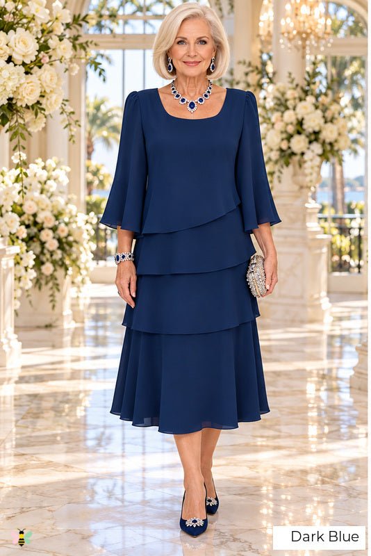 The Estate Reverie Tiered Dress | Dark Blue | front