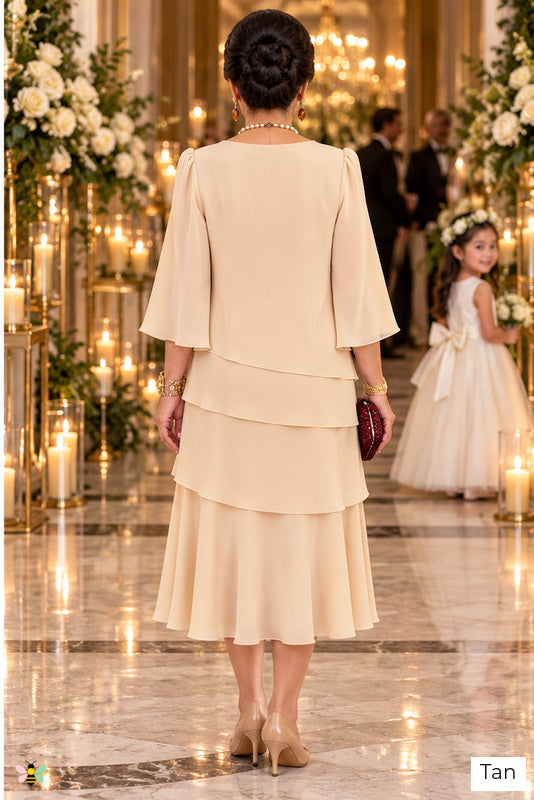 The Estate Reverie Tiered Dress | Tan | back