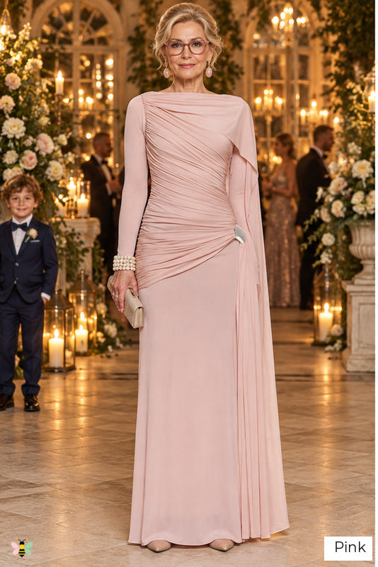 The Riviera Legacy Draped Gown | Pink | front