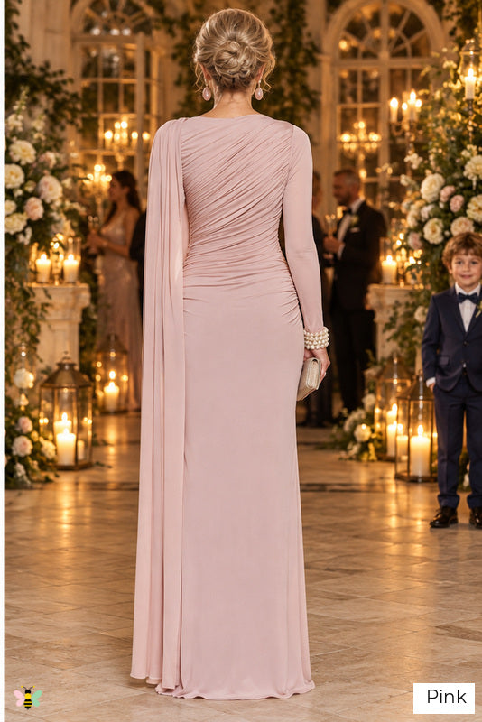 The Riviera Legacy Draped Gown | Pink | back